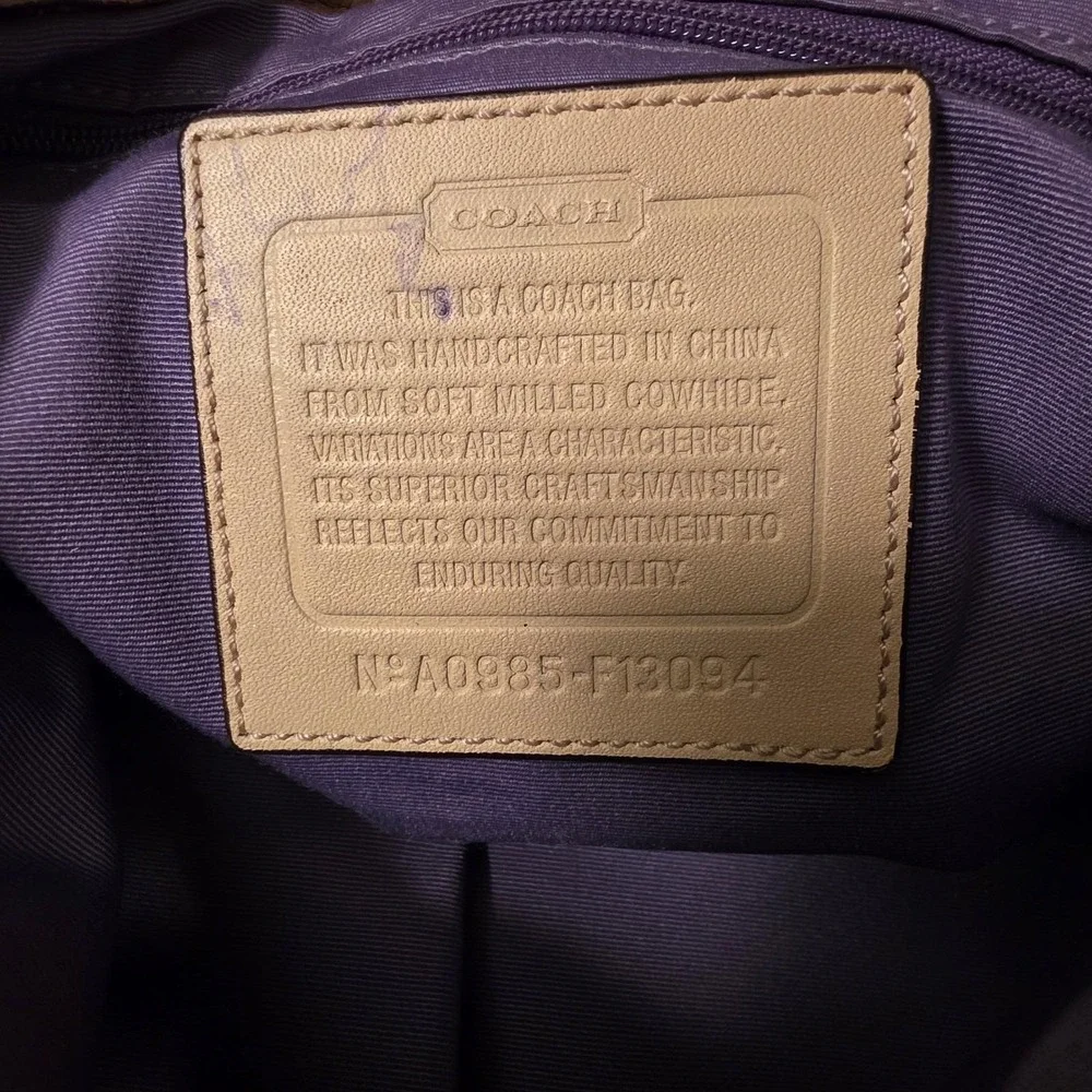 VTG Coach Soft Milled Leather Hobo Shoulder Bag‎ Purse Beige A0985-F13094